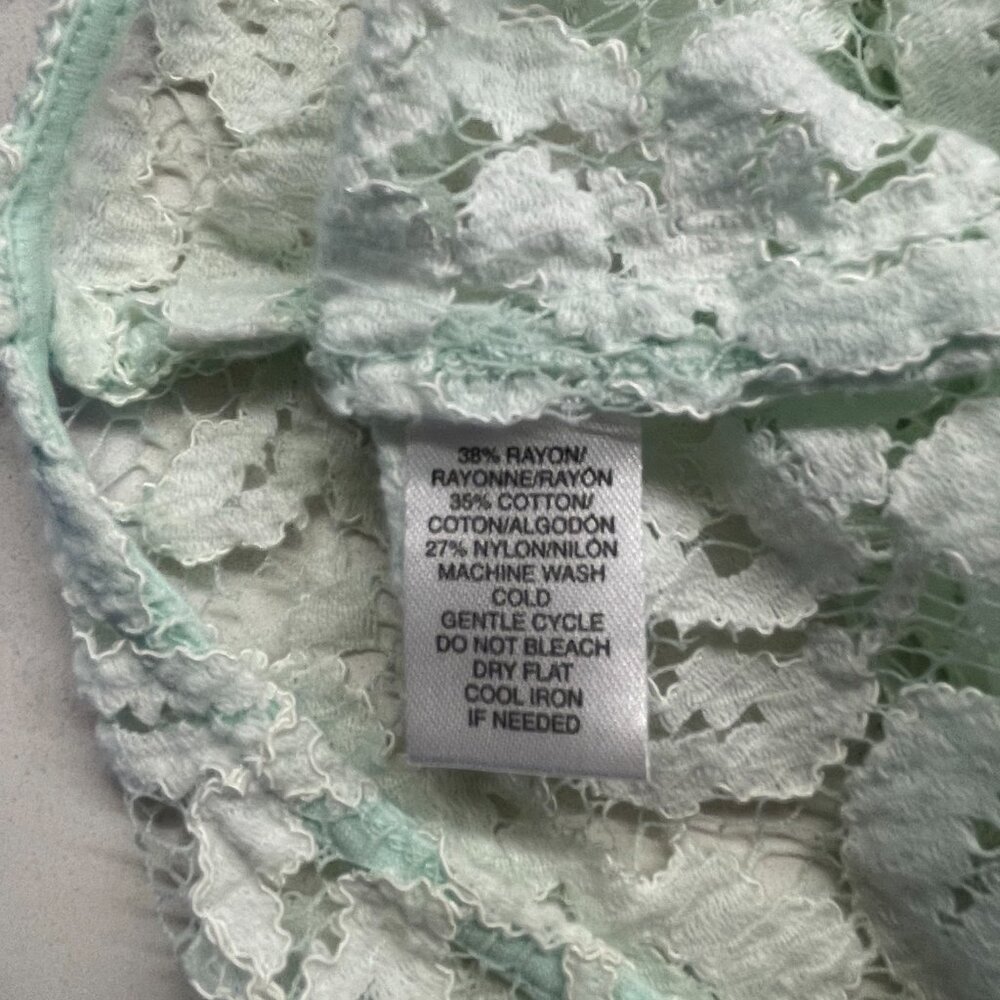Ann Taylor Loft Short-Sleeve‎ Floral Lace Top in Mint Green, Size M - Picture 5 of 7